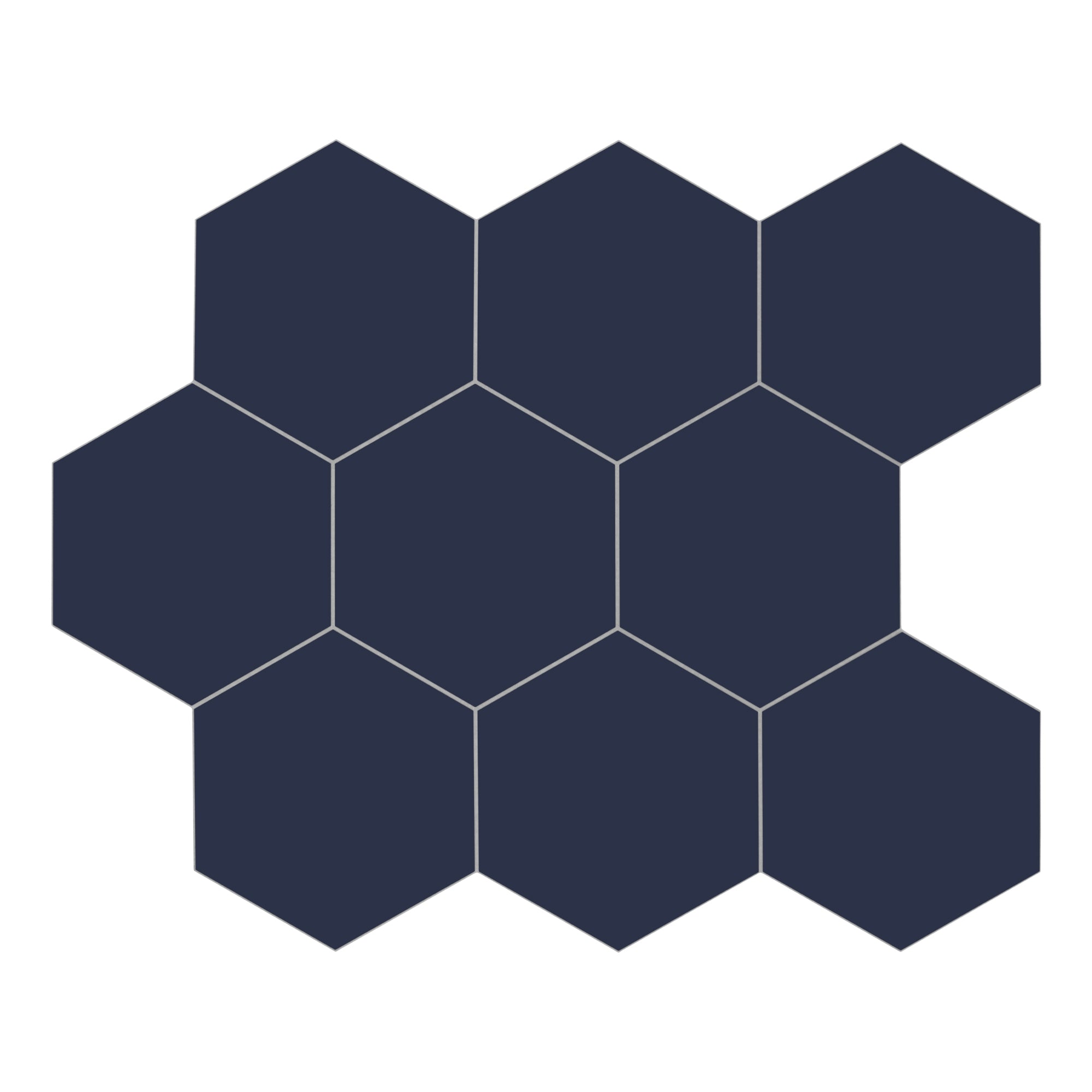Big Hexagon Navy Blue Peel and Stick Backsplash Tile