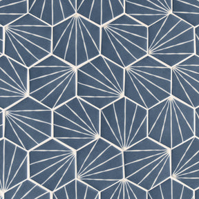 Art Deco Hexagon Navy Blue Recycled Glass Floor And Wall Mosaic Tile