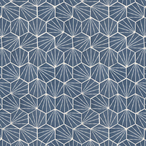 Art Deco Hexagon Navy Blue Recycled Glass Floor And Wall Mosaic Tile