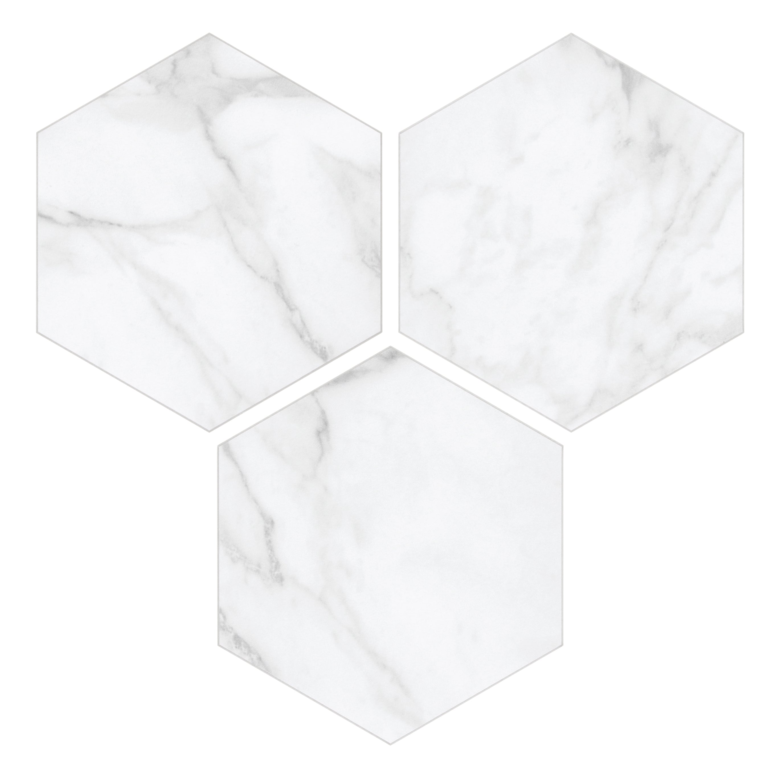 Calacatta White Hexagon Peel and Stick Tile