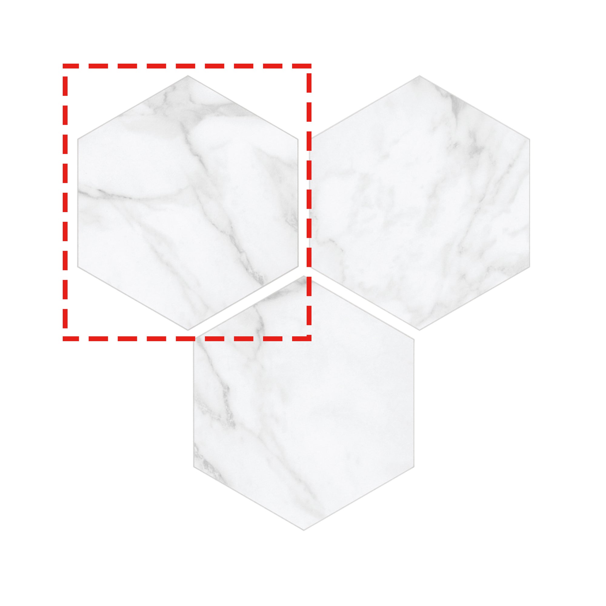 Calacatta White Hexagon Peel and Stick Tile