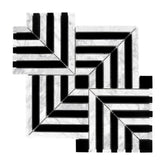 Square Carrara White and Black Marquina Natural Marble Floor And Wall Mosaic Tile