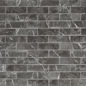 Subway Black Marquina Porcelain Floor and Wall Mosaic Tile