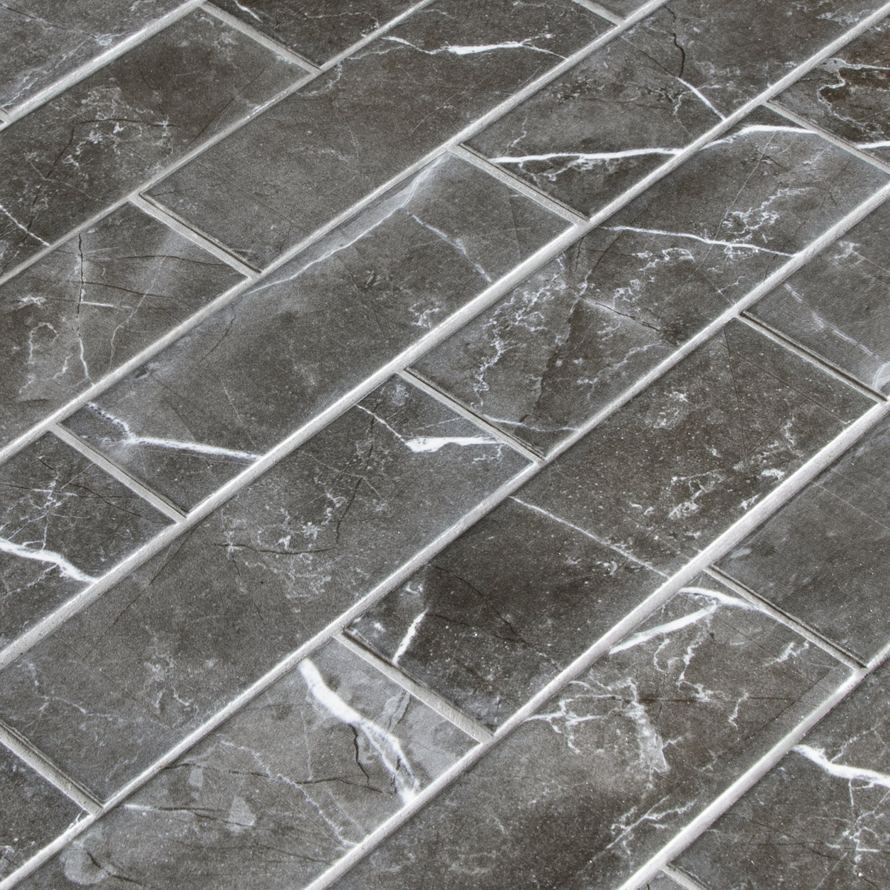 Subway Black Marquina Porcelain Floor and Wall Mosaic Tile