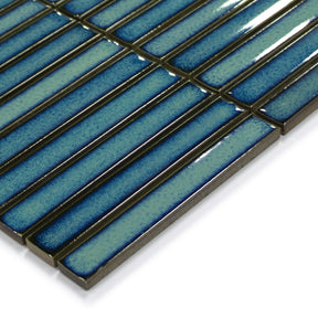 Kit Kat Blue Mixed Porcelain Floor and Wall Mosaic Tile