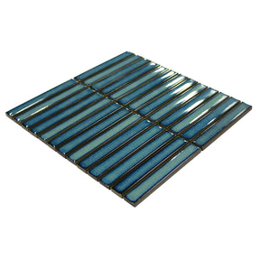 Kit Kat Blue Mixed Porcelain Floor and Wall Mosaic Tile