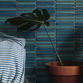 Kit Kat Blue Mixed Porcelain Floor and Wall Mosaic Tile