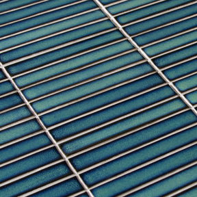 Kit Kat Blue Mixed Porcelain Floor and Wall Mosaic Tile