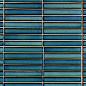 Kit Kat Blue Mixed Porcelain Floor and Wall Mosaic Tile