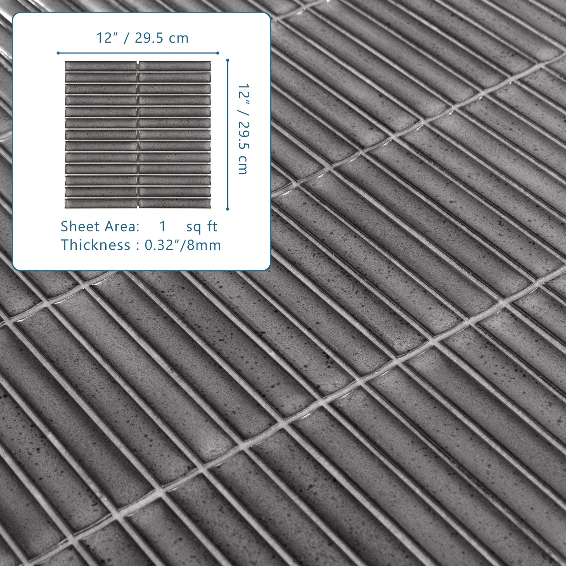 Kit Kat Gray Mixed Porcelain Floor and Wall Mosaic Tile