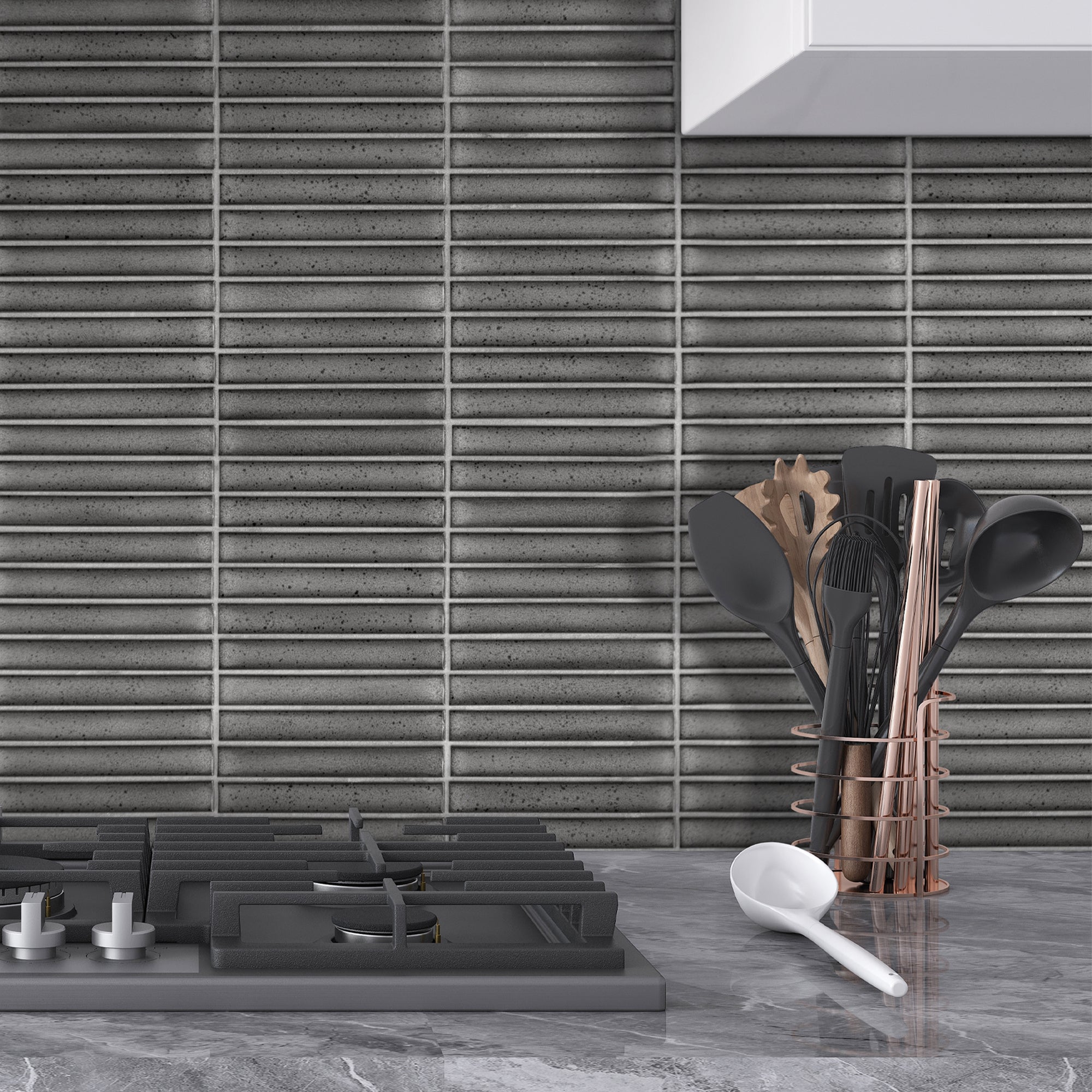 Kit Kat Gray Mixed Porcelain Floor and Wall Mosaic Tile