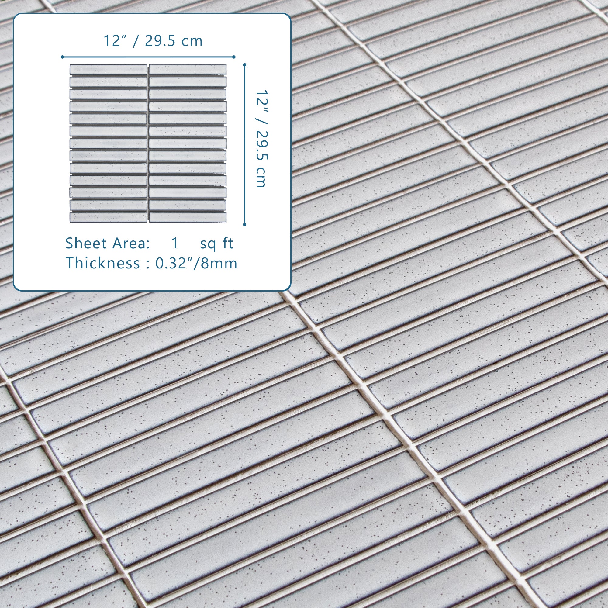 Kit Kat White Porcelain Floor and Wall Mosaic Tile