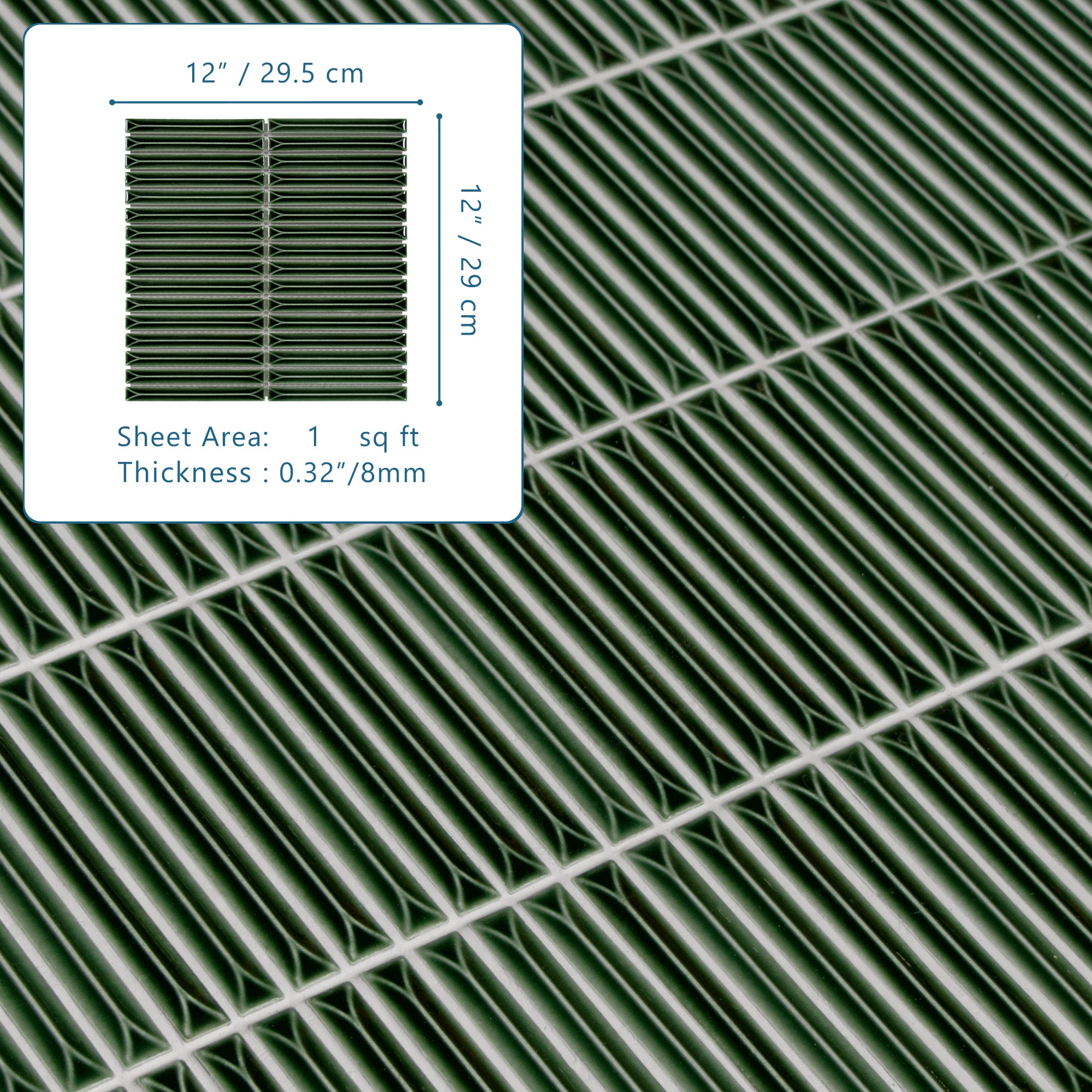 Kit Kat Green Porcelain Wall Mosaic Tile