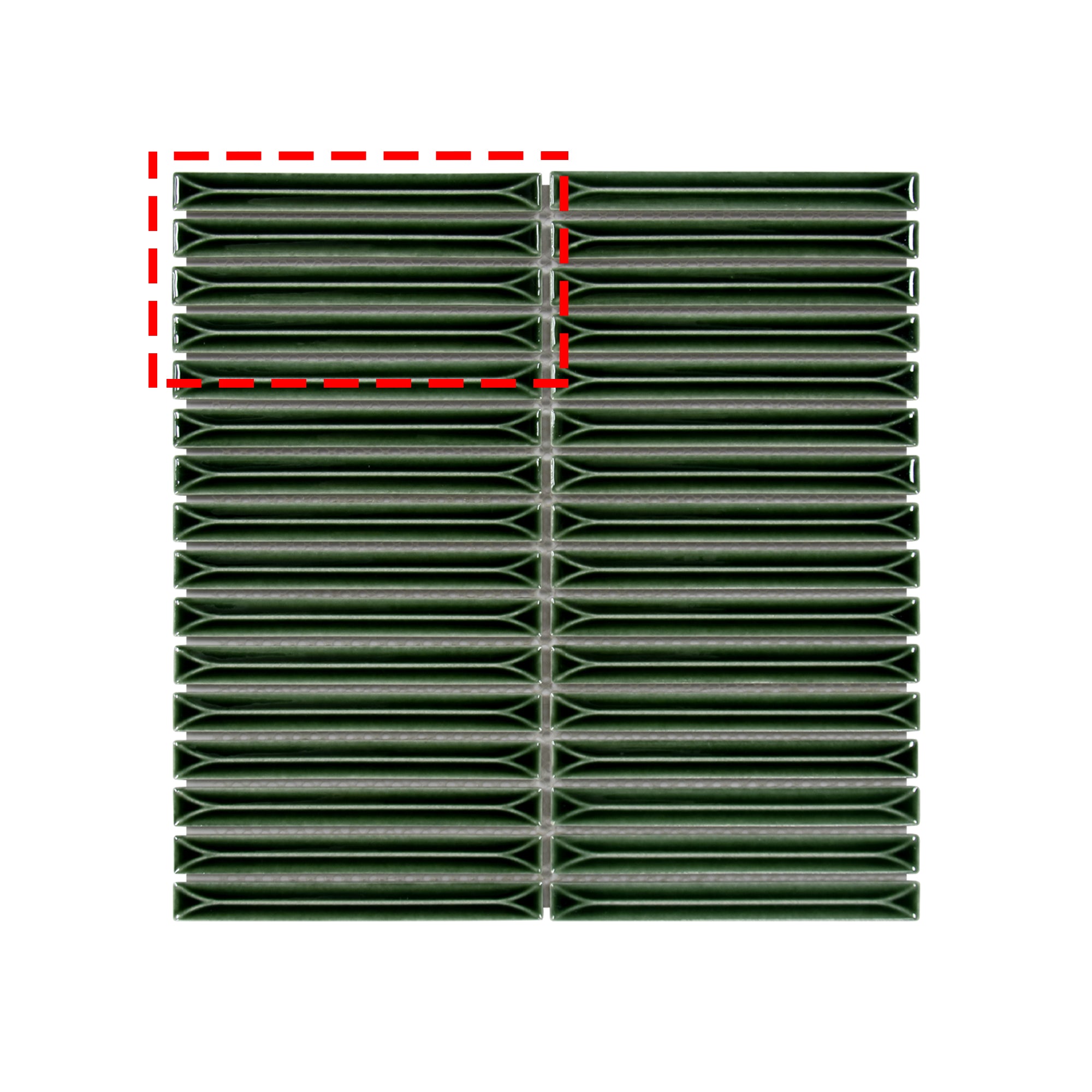 Kit Kat Green Porcelain Wall Mosaic Tile