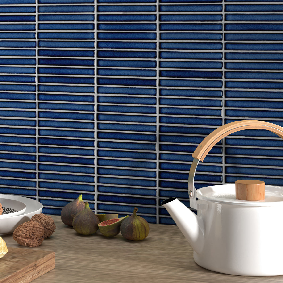 Kit Kat Blue Porcelain Floor and Wall Mosaic Tile