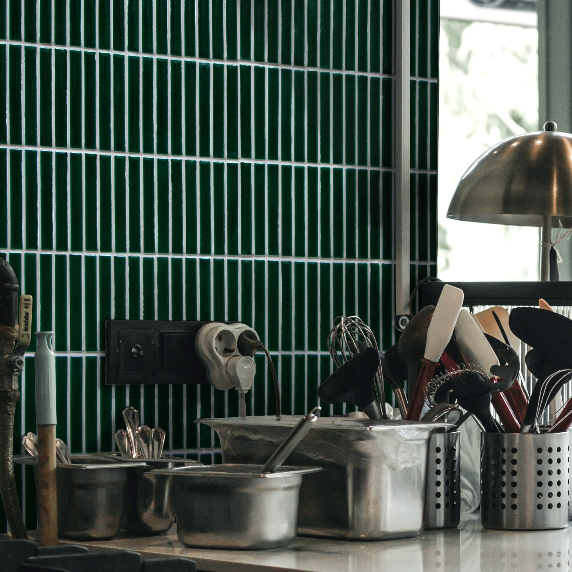 Kit Kat Green Porcelain Floor and Wall Mosaic Tile