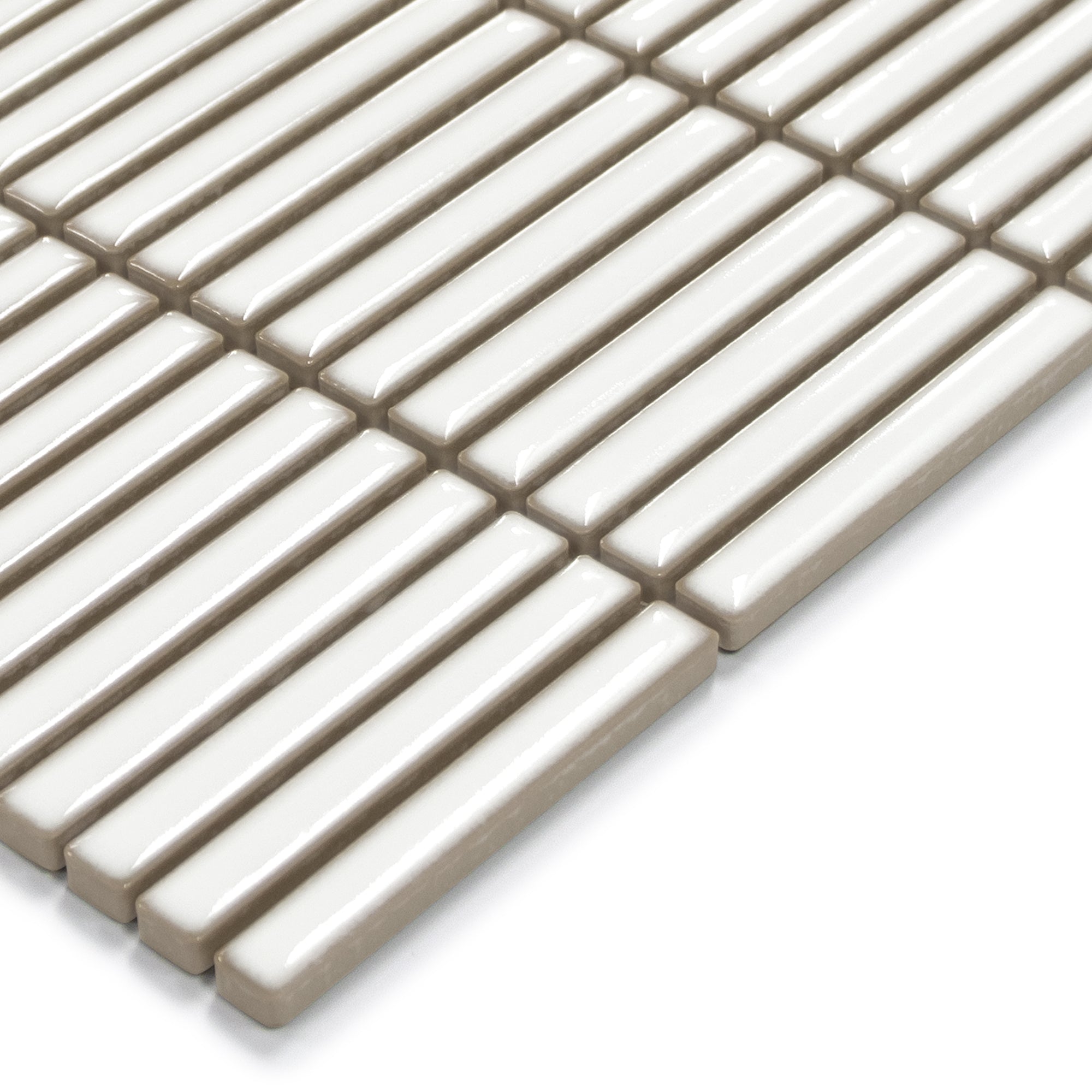 Kit Kat White Porcelain Floor and Wall Mosaic Tile