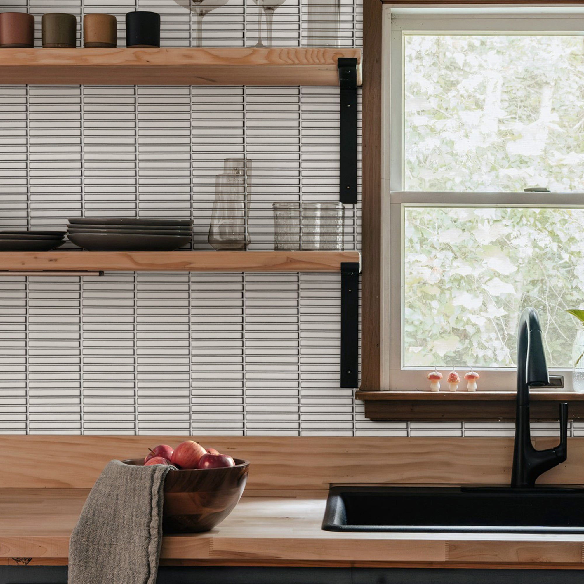 Kit Kat White Porcelain Floor and Wall Mosaic Tile