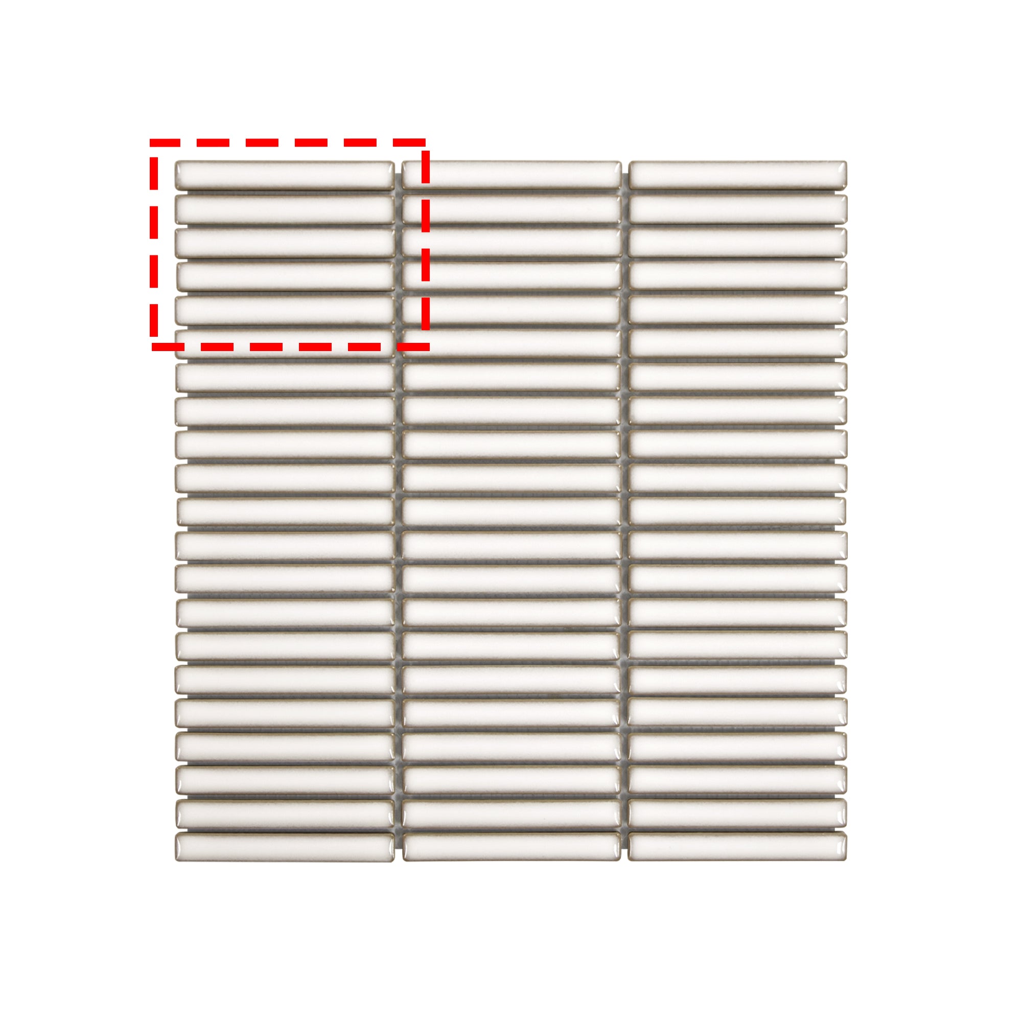 Kit Kat White Porcelain Floor and Wall Mosaic Tile