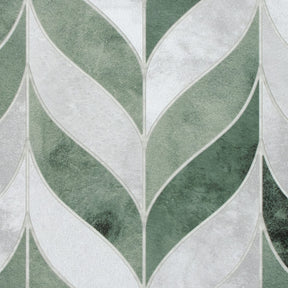 Waterjet Leaf Green Cement Peel and Stick Tile