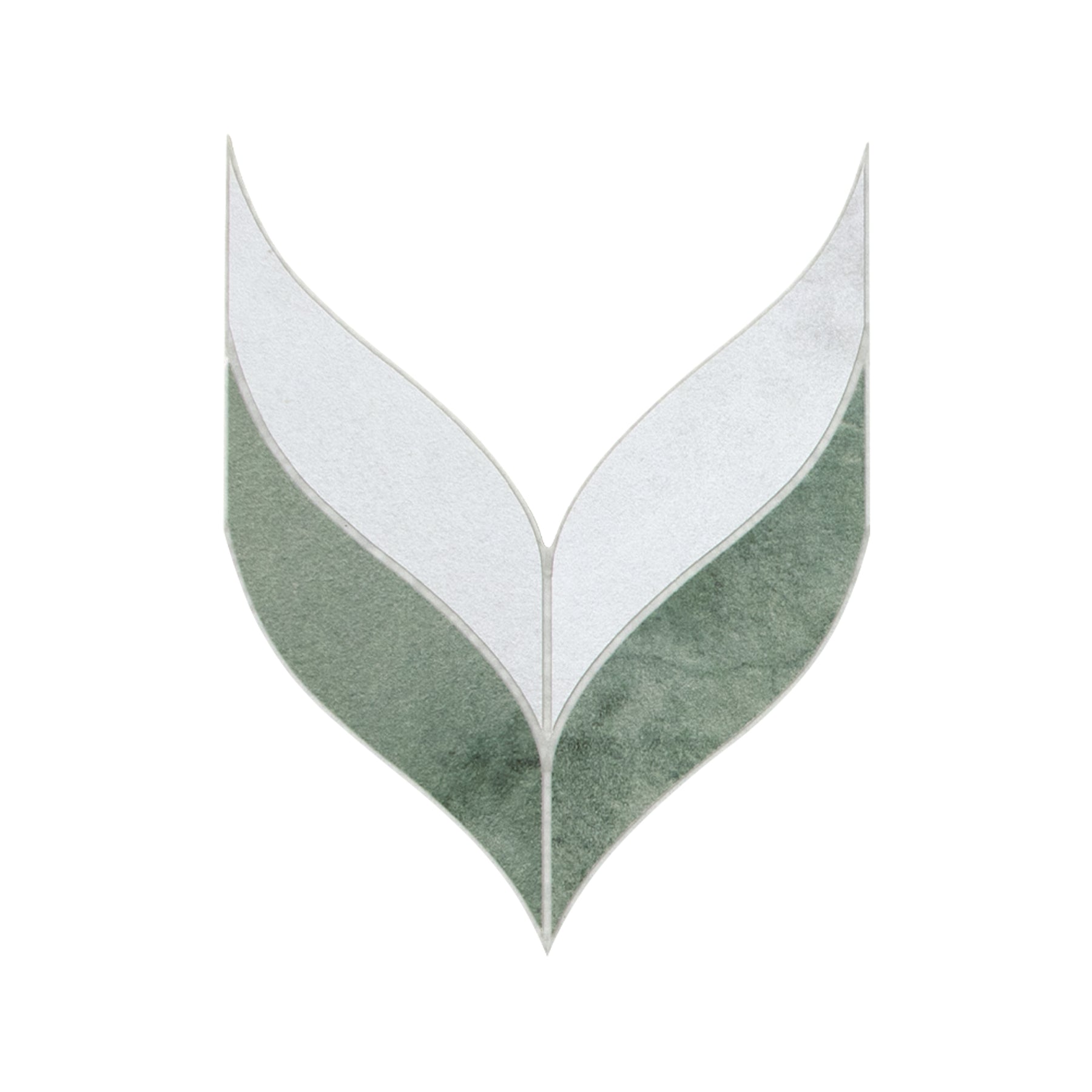 Waterjet Leaf Green Cement Peel and Stick Tile