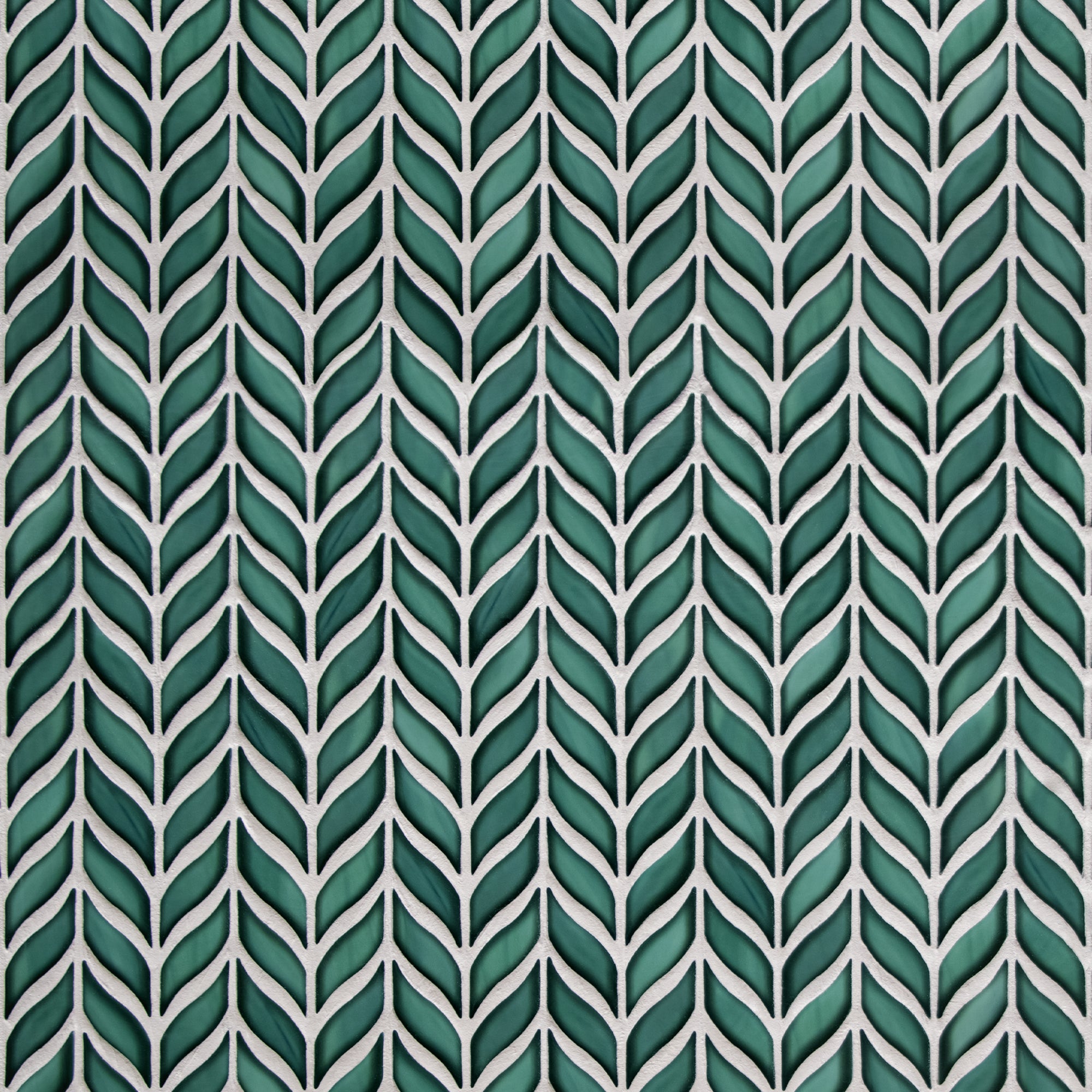 Leaf Glazed Green Recycled Glass Floor and Wall Mosaic Tile