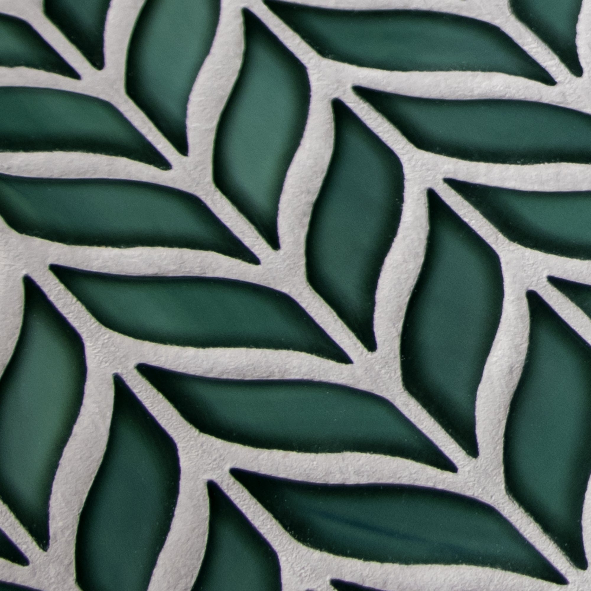 Leaf Glazed Green Recycled Glass Floor and Wall Mosaic Tile