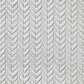 Glazed White Leaf Waterjet Recycled Glass Floor And Wall Mosaic Tile