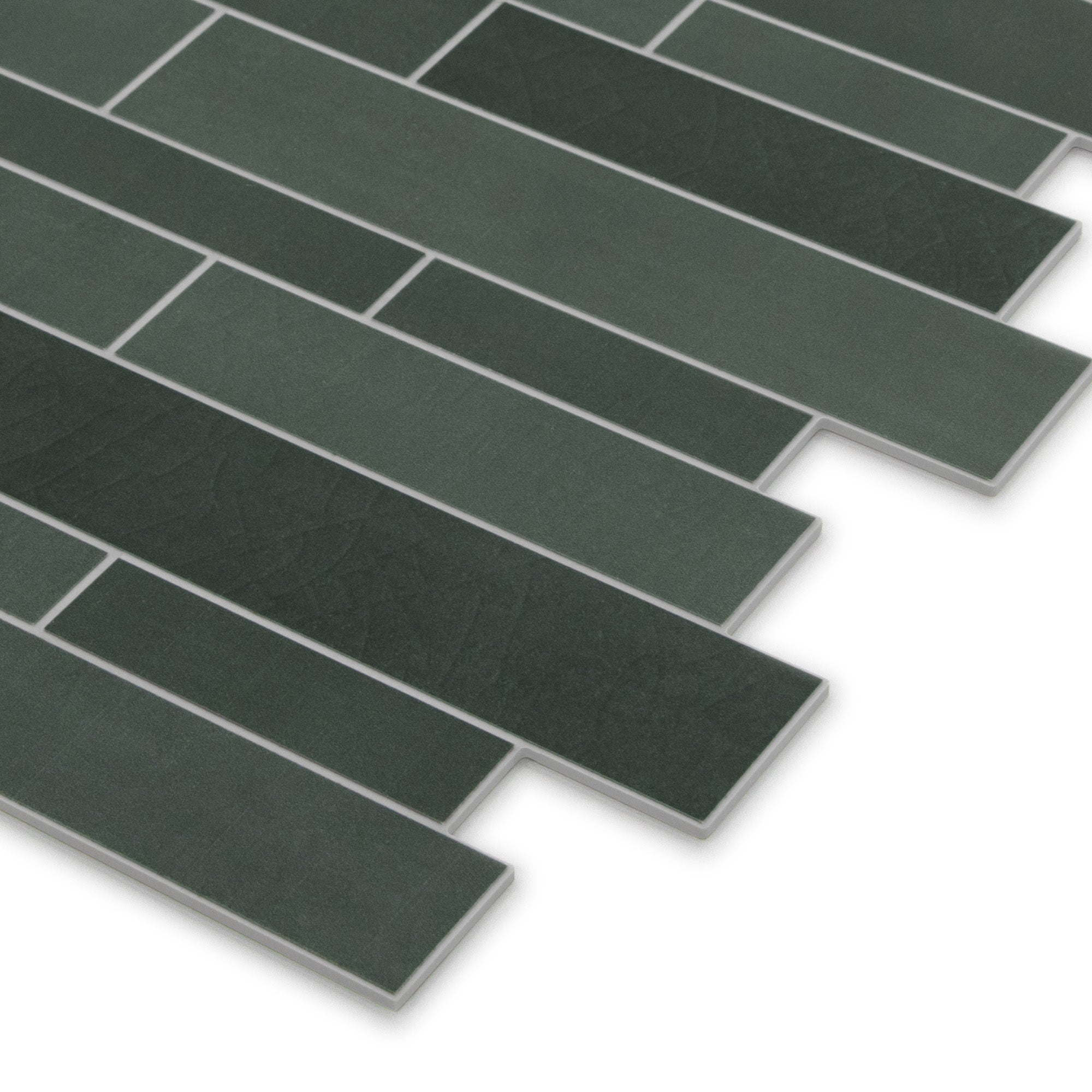 Interlocking Green Mixed Peel and Stick Tile