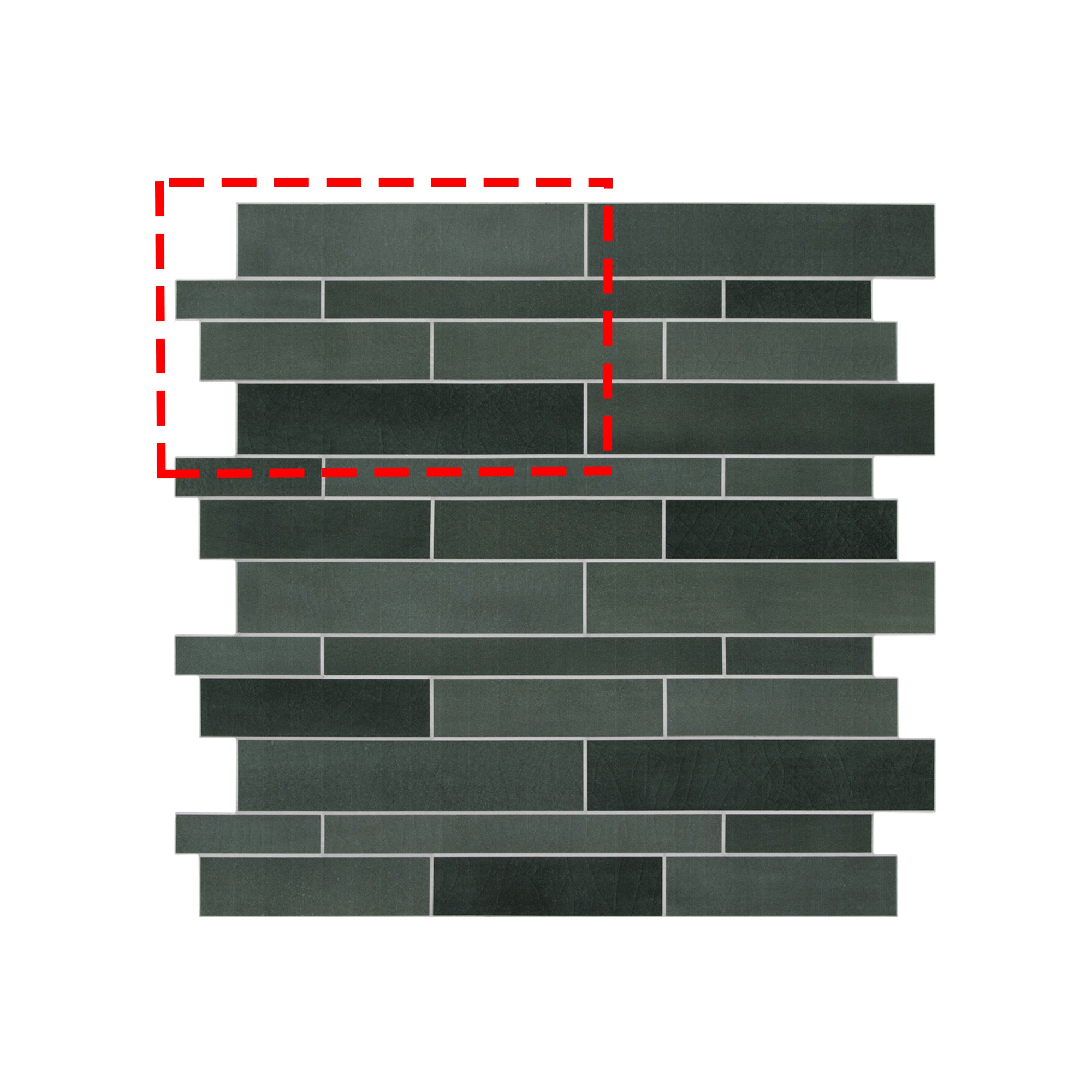 Interlocking Green Mixed Peel and Stick Tile