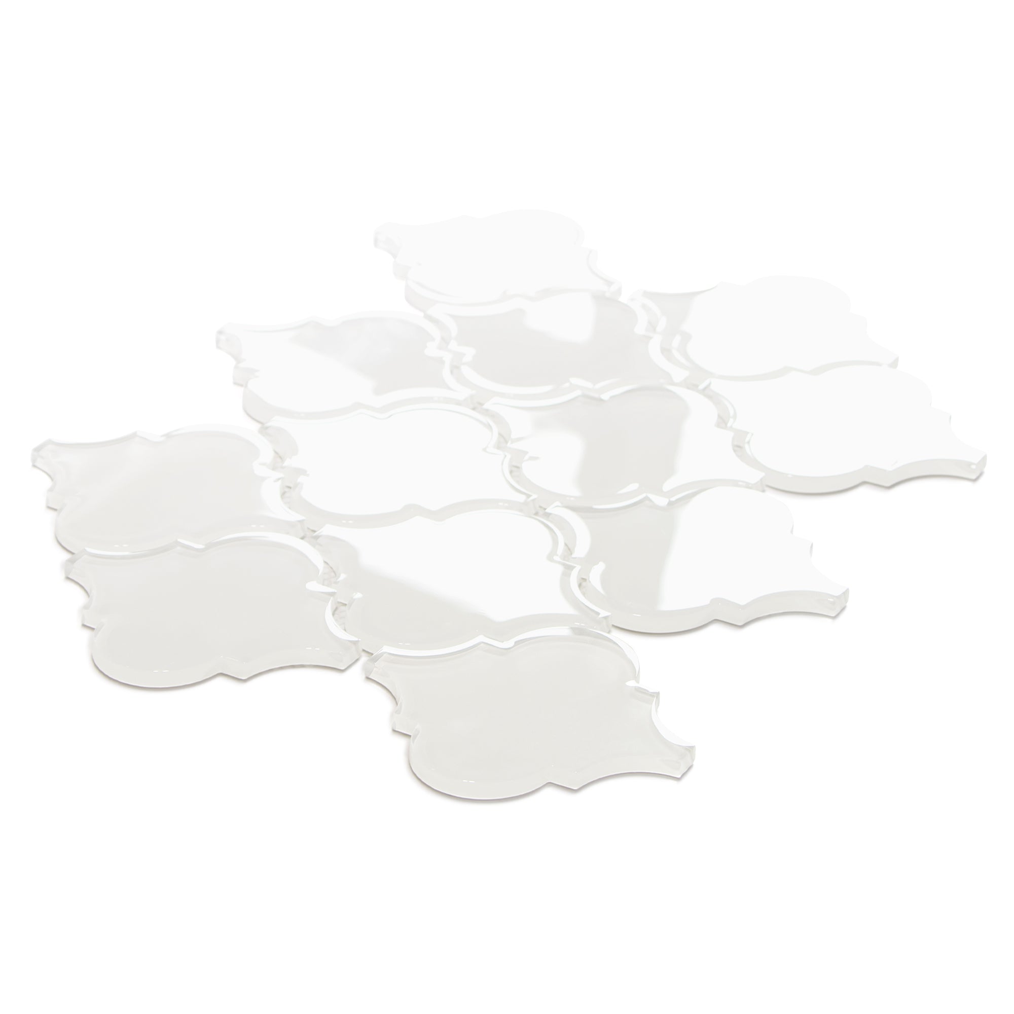 Arabesque Lantern Glossy White Glass Wall Mosaic Tile