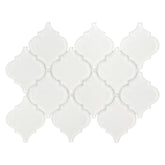 Arabesque Lantern White Glass Wall Mosaic Tile