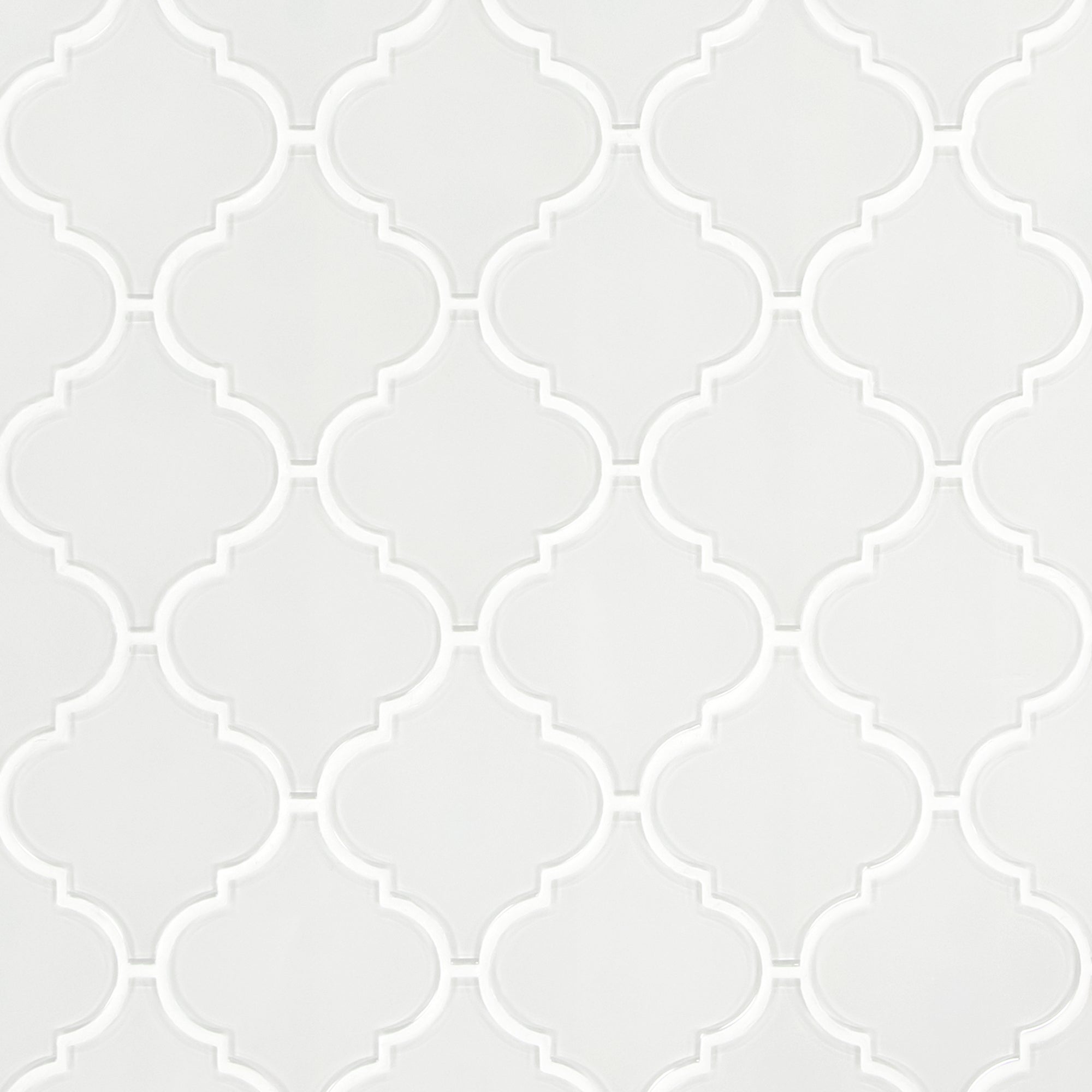 Arabesque Lantern Glossy White Glass Wall Mosaic Tile