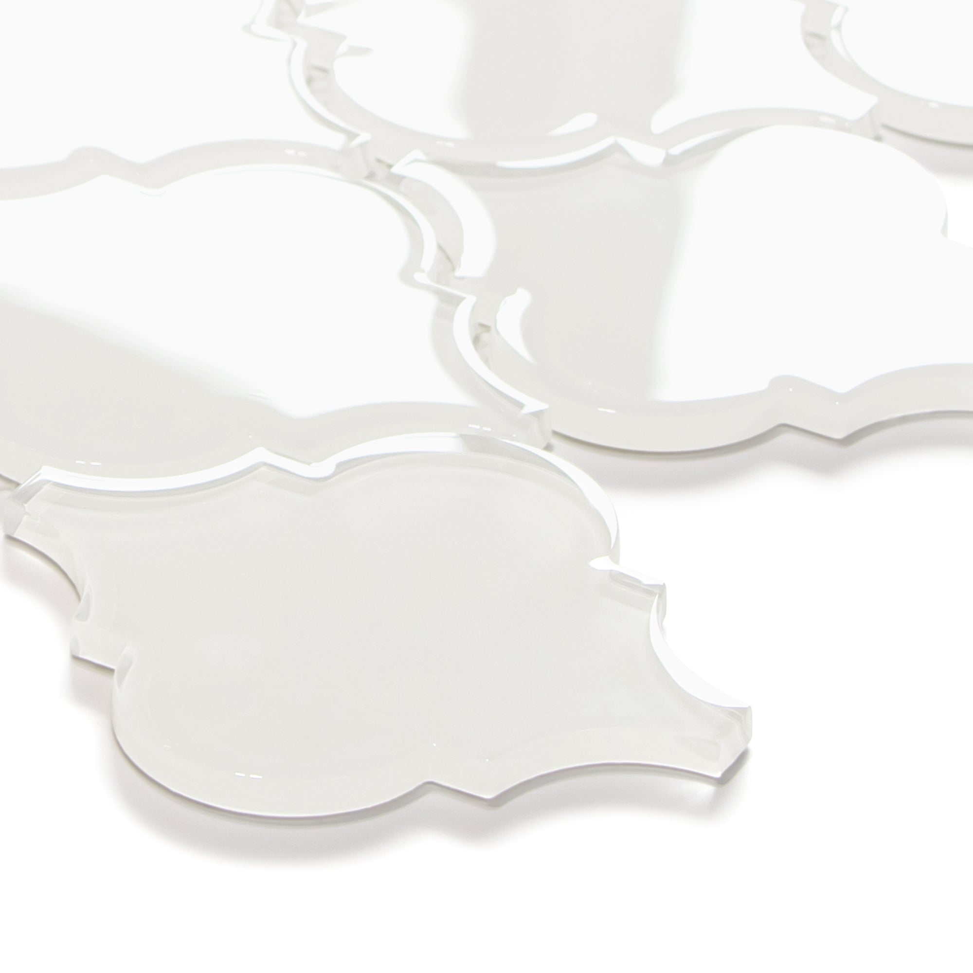 Arabesque Lantern Glossy White Glass Wall Mosaic Tile