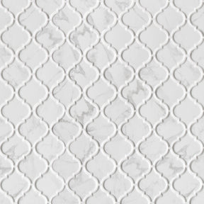 Carrara White Arabesque Recycled Glass Floor And Wall Mosaic Tile