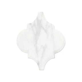 Carrara White Arabesque Recycled Glass Floor And Wall Mosaic Tile