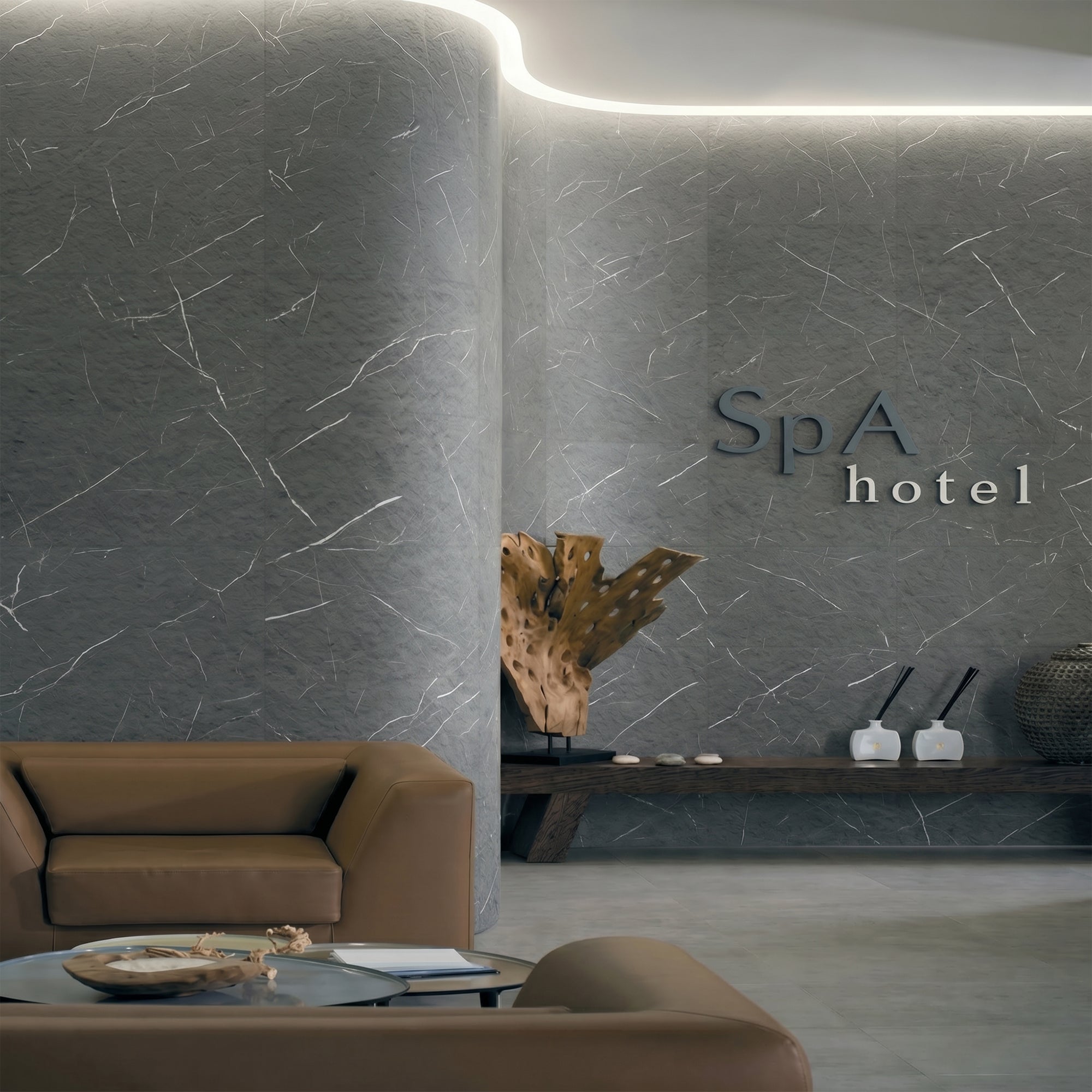 Black Marquina Flexible Stone Wall Covering