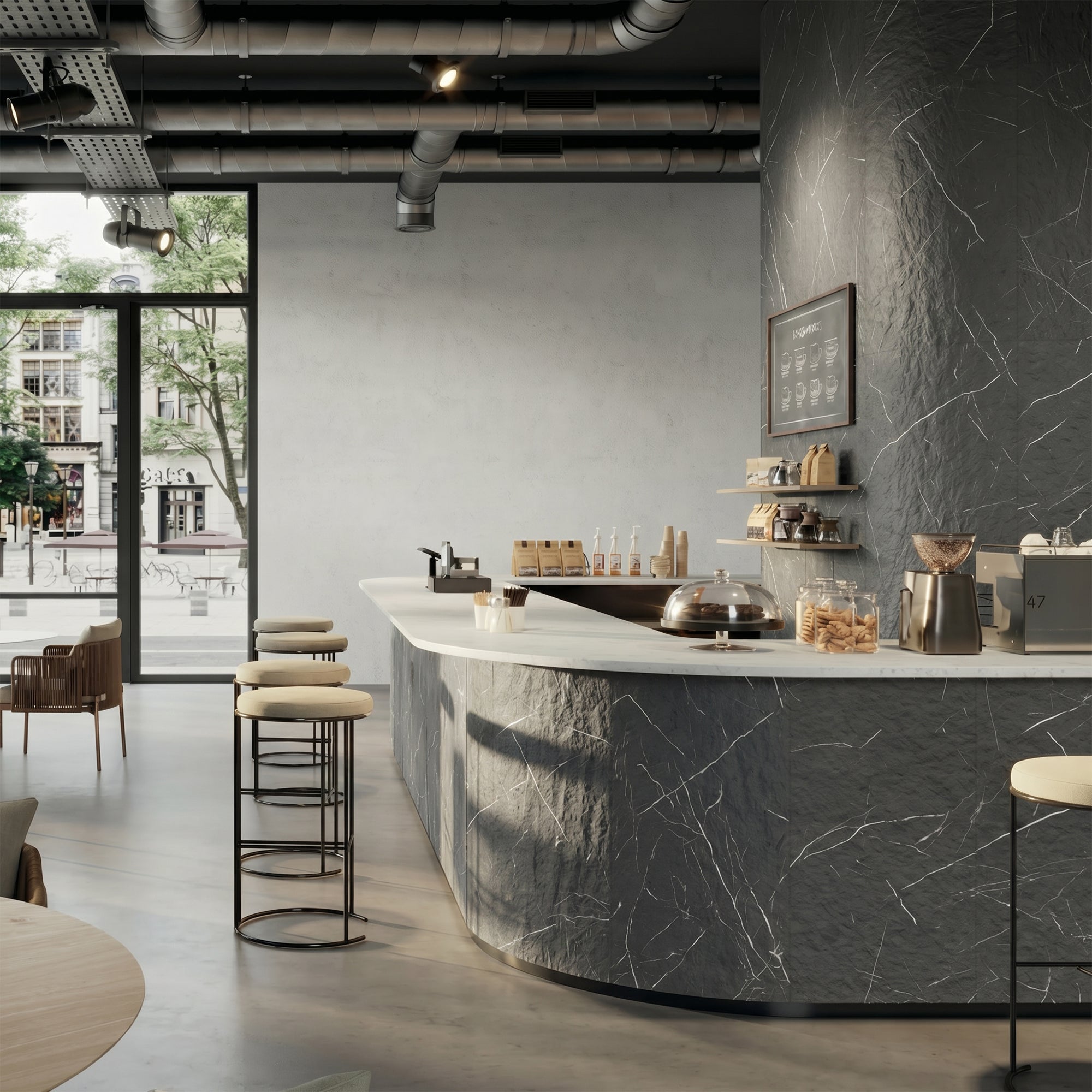 Black Marquina Flexible Stone Wall Covering