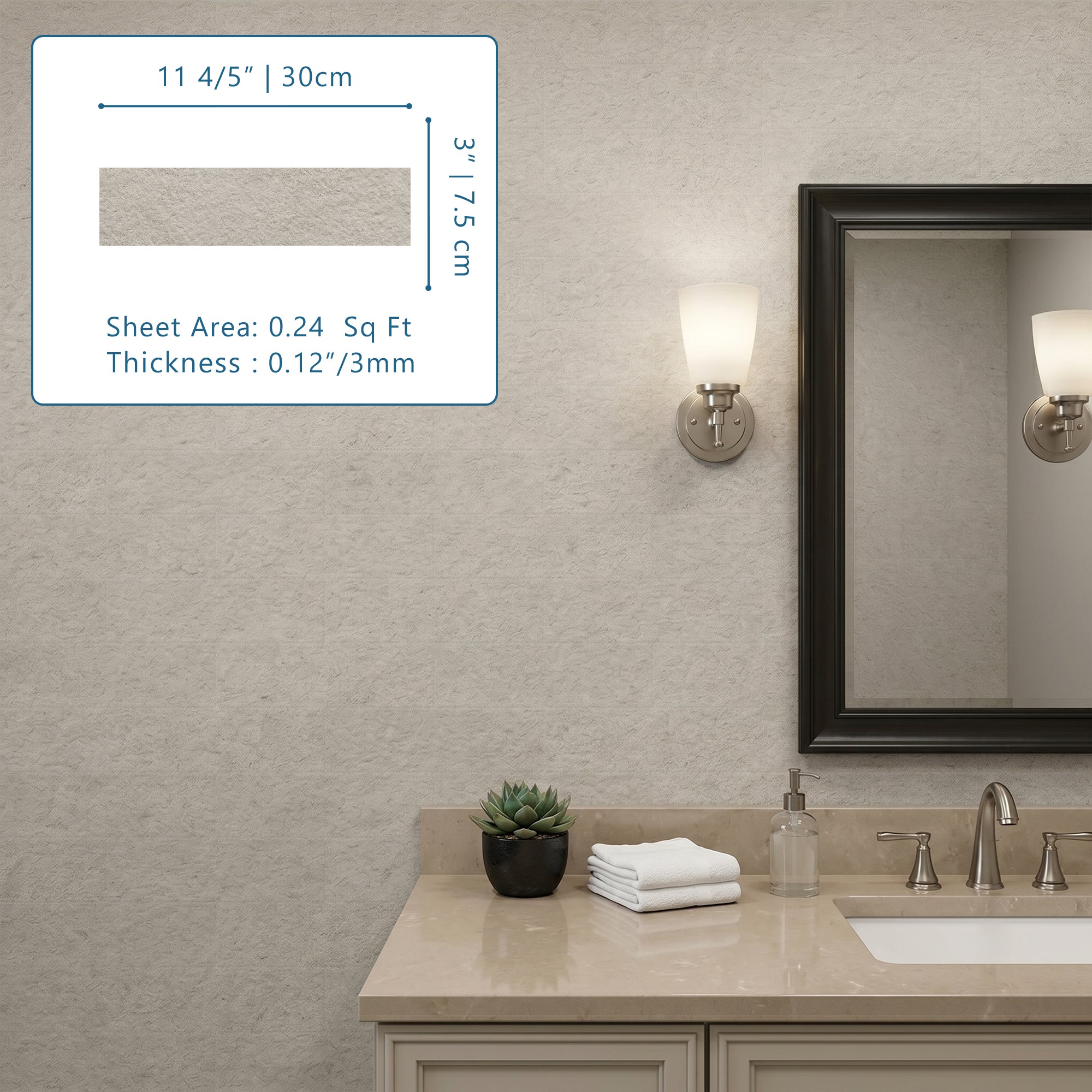 Limestone Flexible Stone Peel and Stick Tile