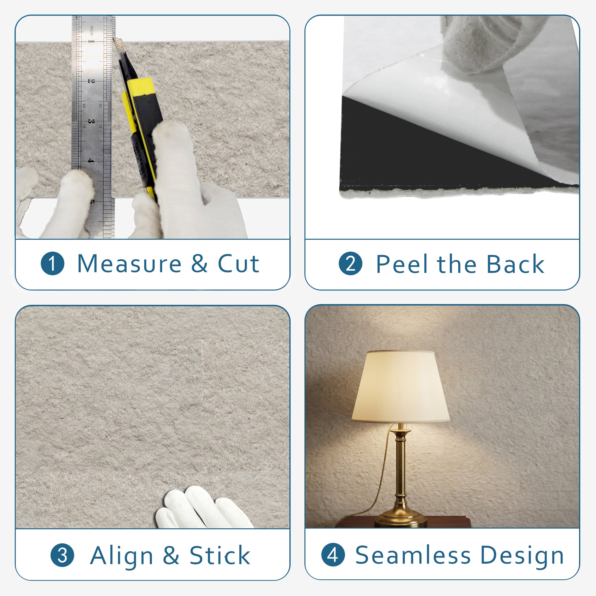 Limestone Flexible Stone Peel and Stick Tile