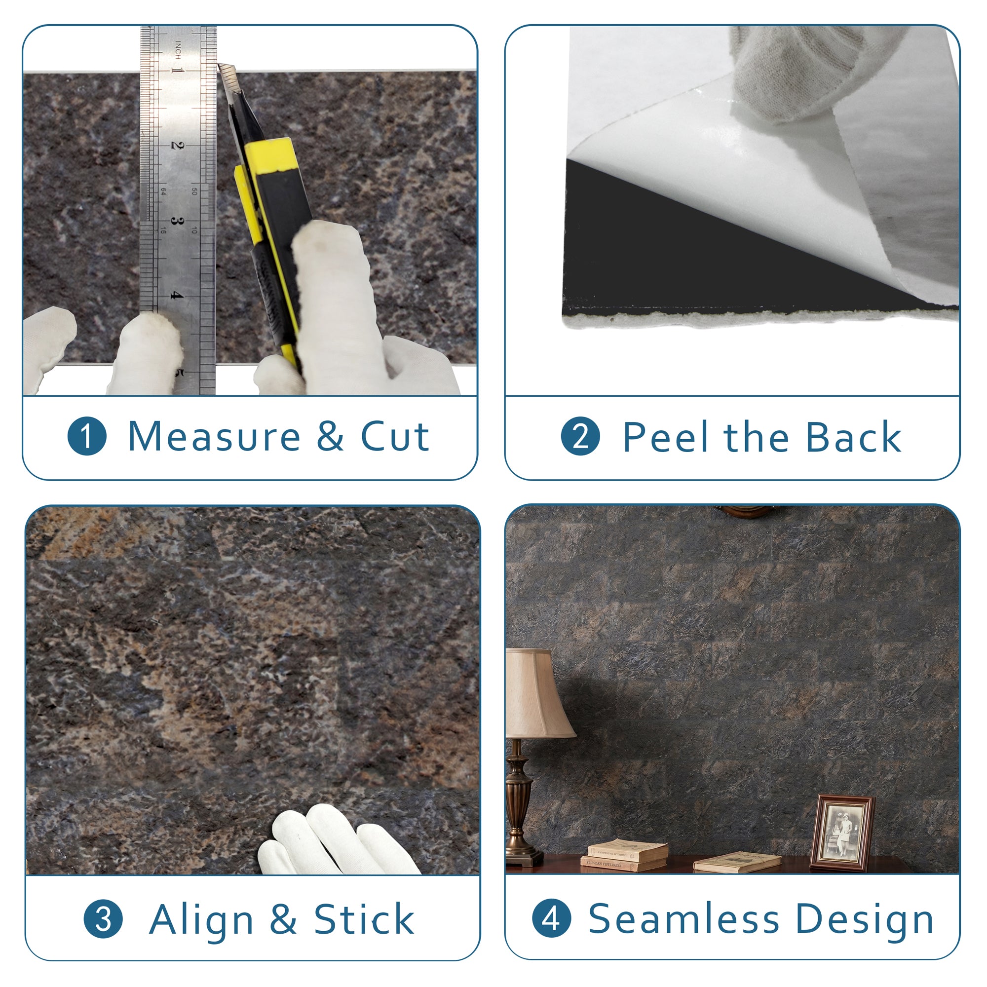 Oxide Flexible Stone Peel and Stick Tile