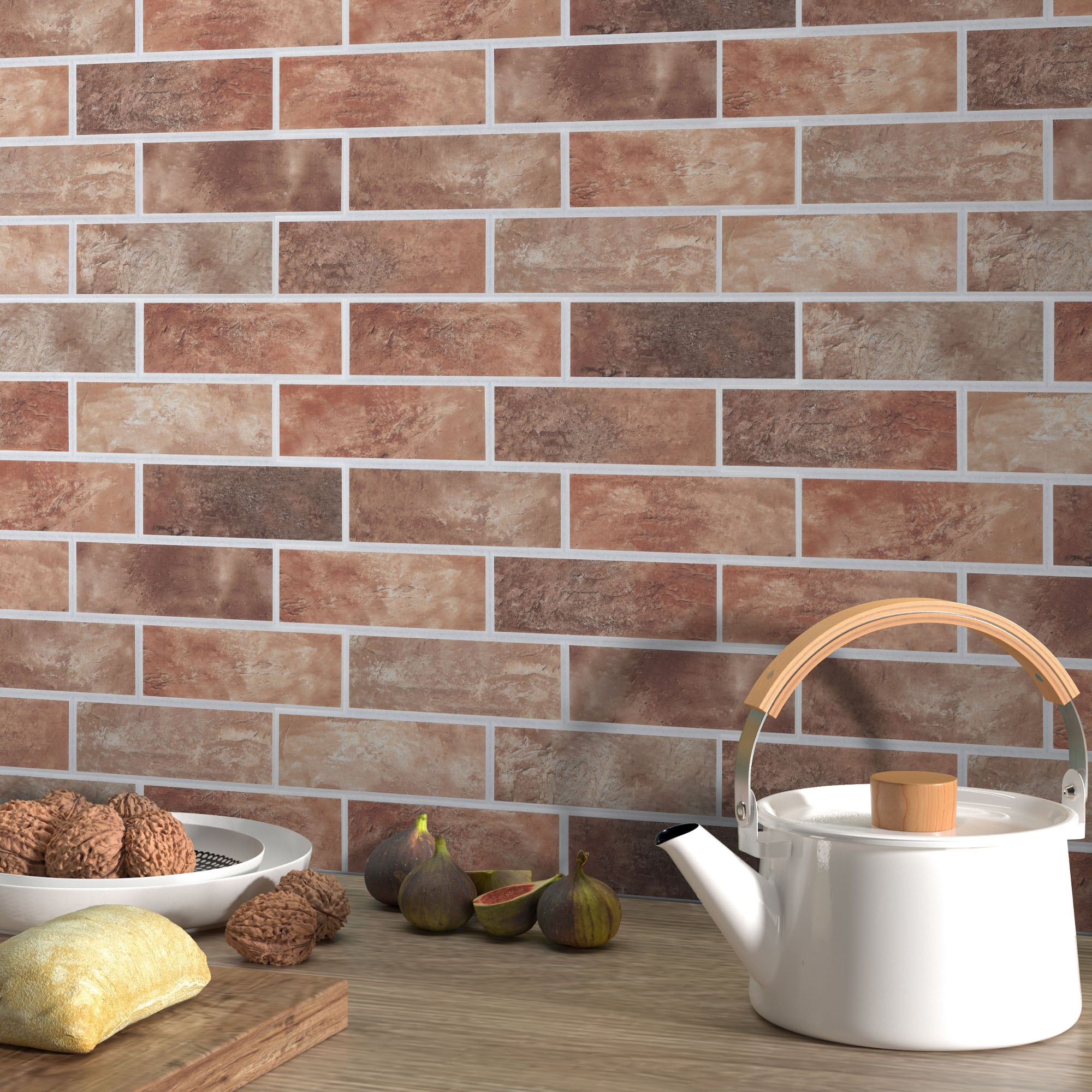 Faux Brick Red Mixed PET Acoustic Felt Tile