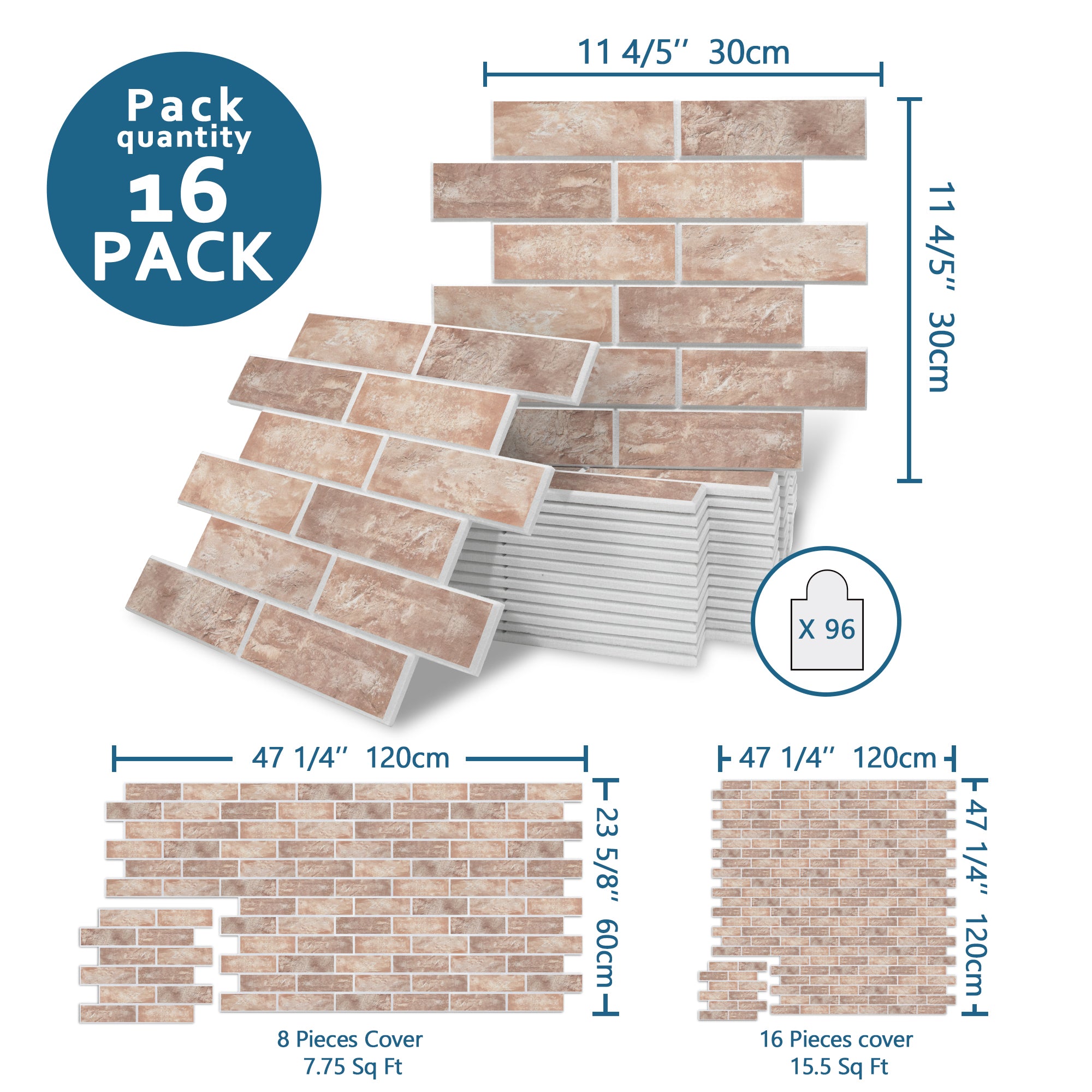 Faux Brick Rustic PET Acoustic Felt Tile