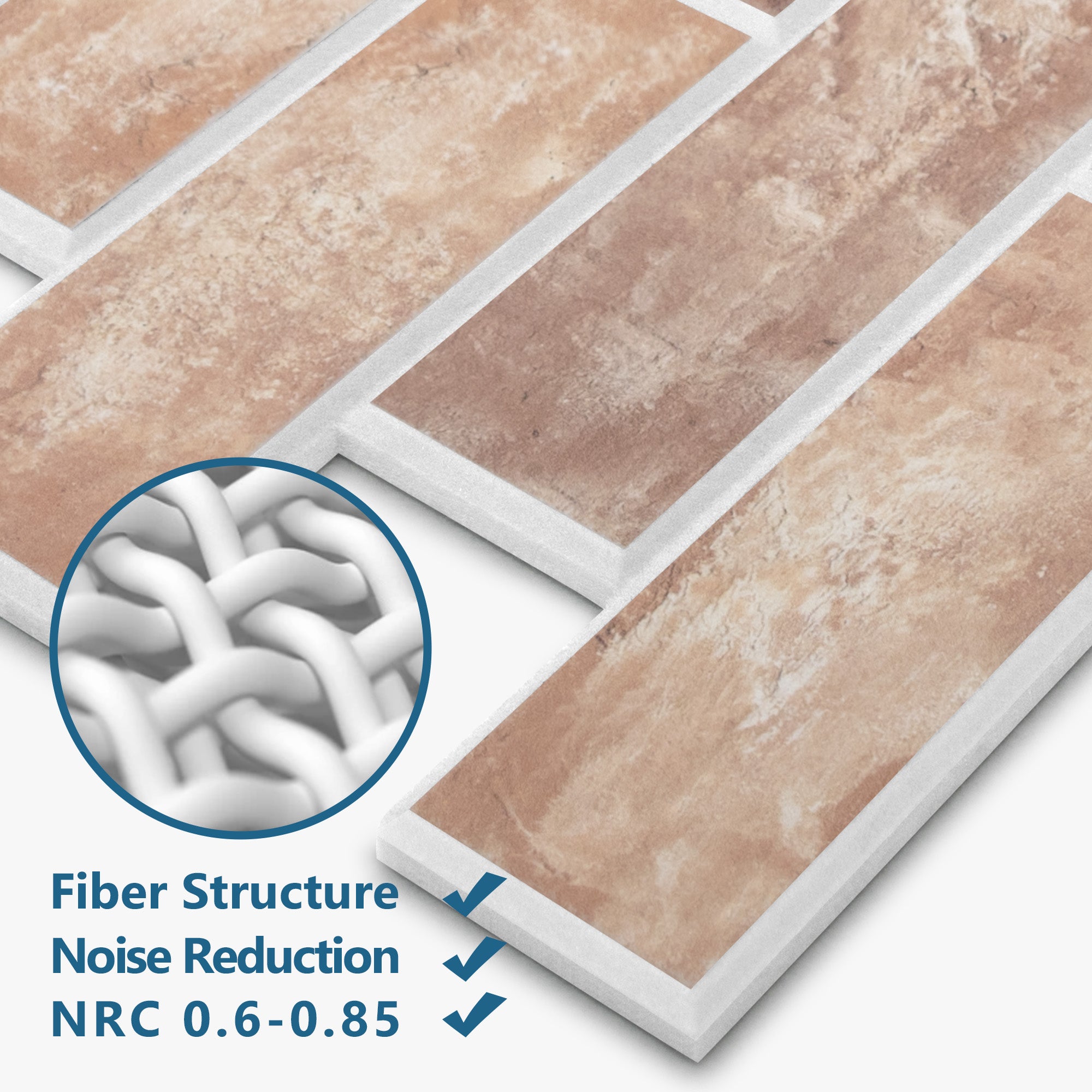 Faux Brick Rustic PET Acoustic Felt Tile