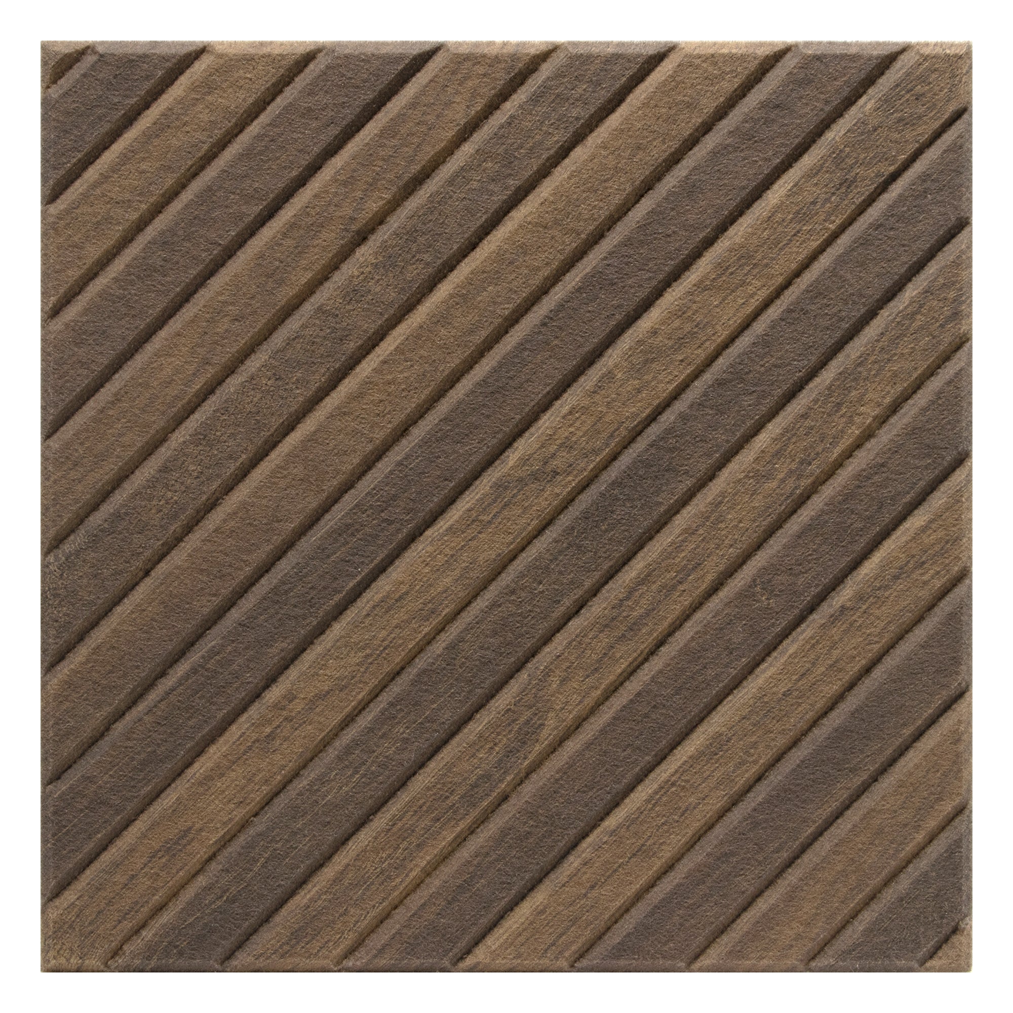 Diagonal Slat Walnut PET Acoustic Felt Tile