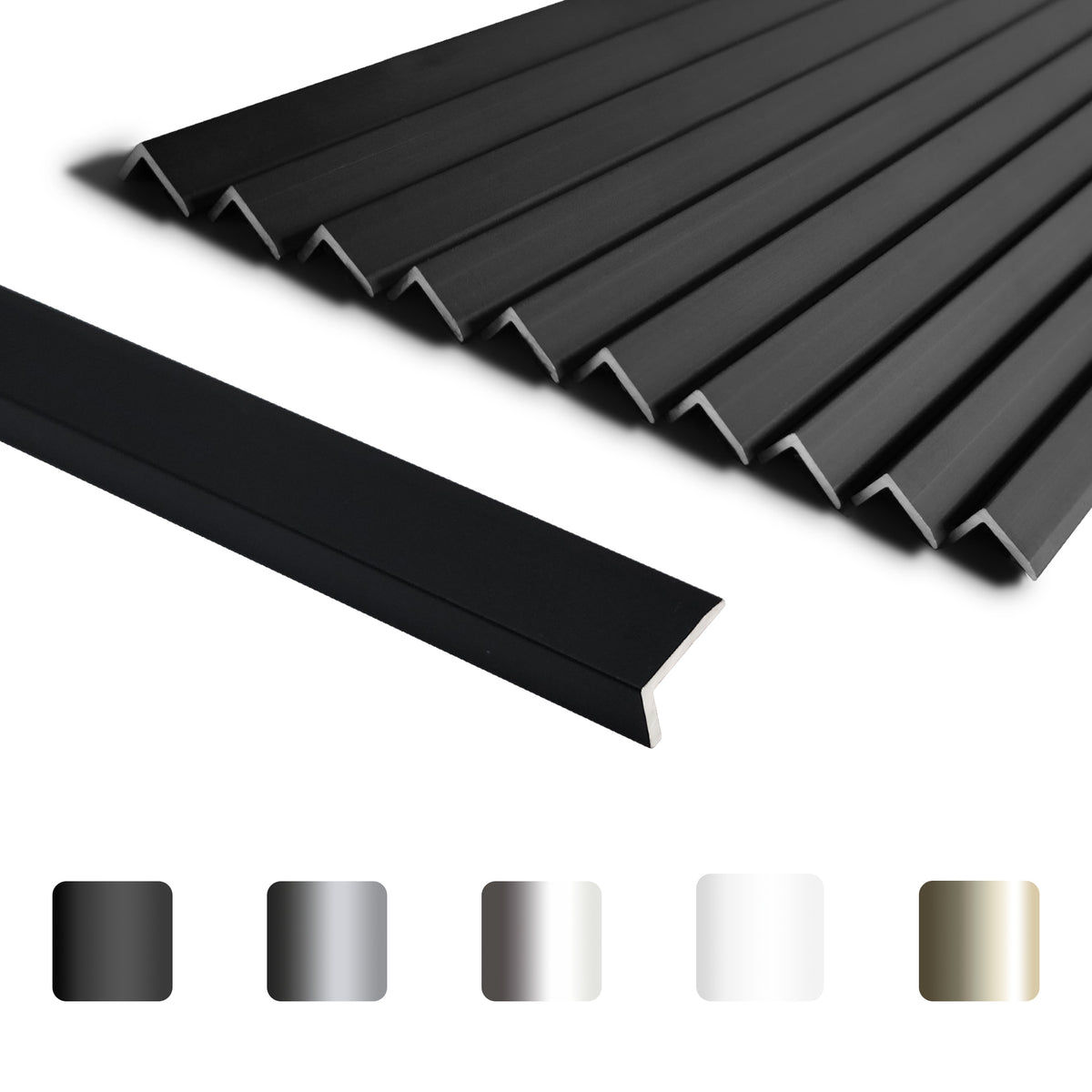 10 Pieces Aluminium Peel and Stick Backplash Trim, 12Inch Black Matte