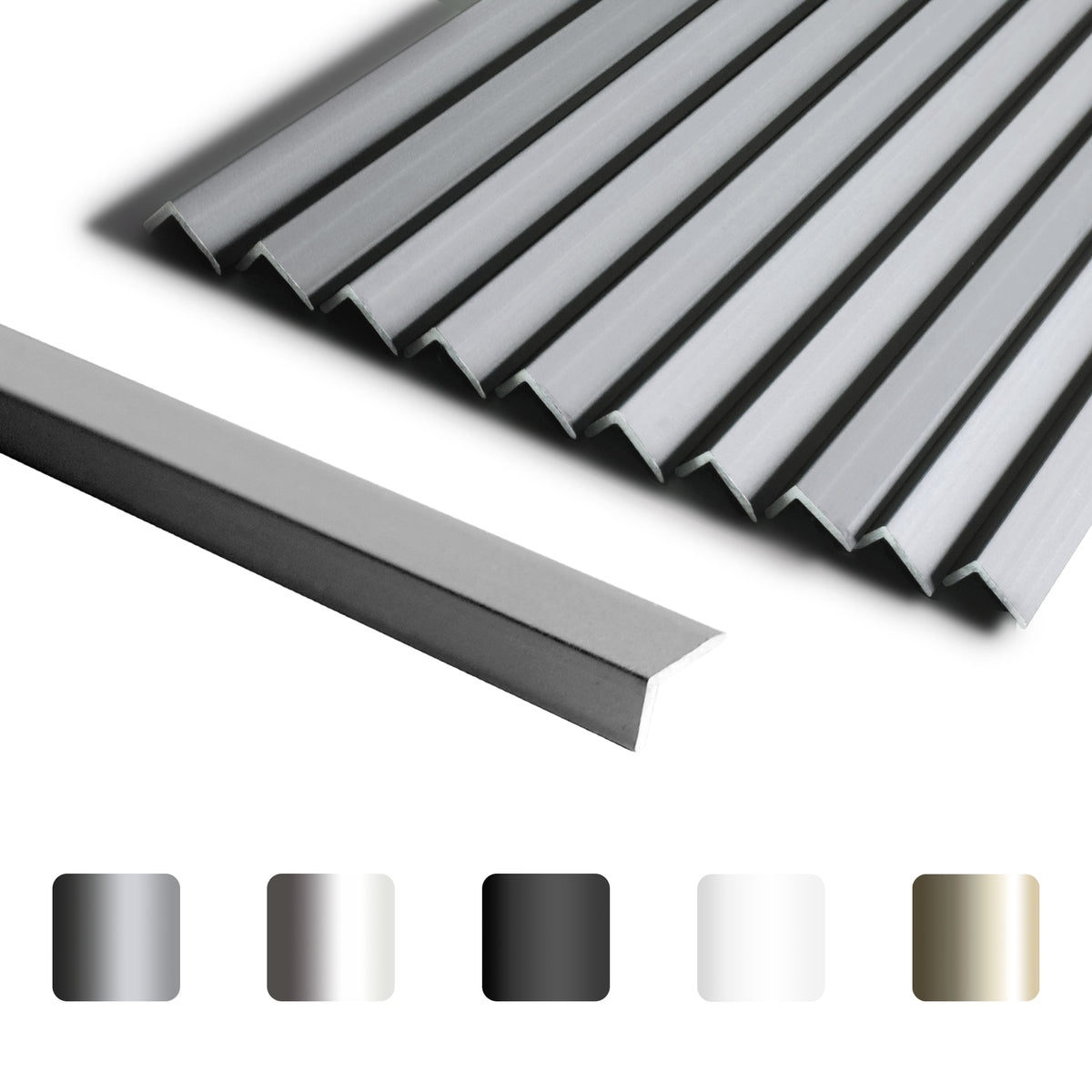 10 Pieces Aluminium Peel and Stick Backplash Trim, 12Inch Grey Matte