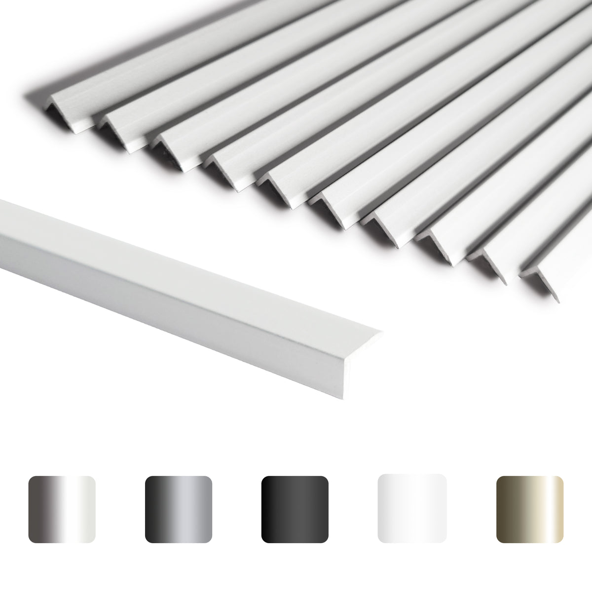 10 Pieces Aluminium Peel and Stick Backsplash Trim, 12Inch Silver Matte