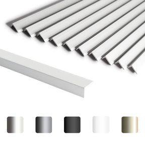 10 Pieces Aluminium Peel and Stick Backsplash Trim, 12Inch Silver Matte