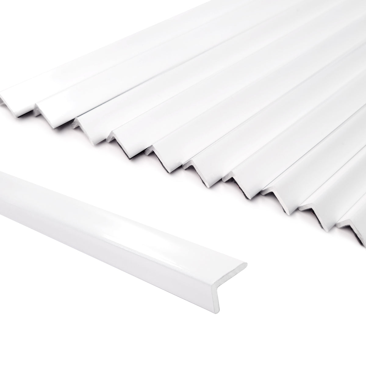 10 Pieces Aluminium Peel and Stick Backsplash Trim, 12Inch Milky White